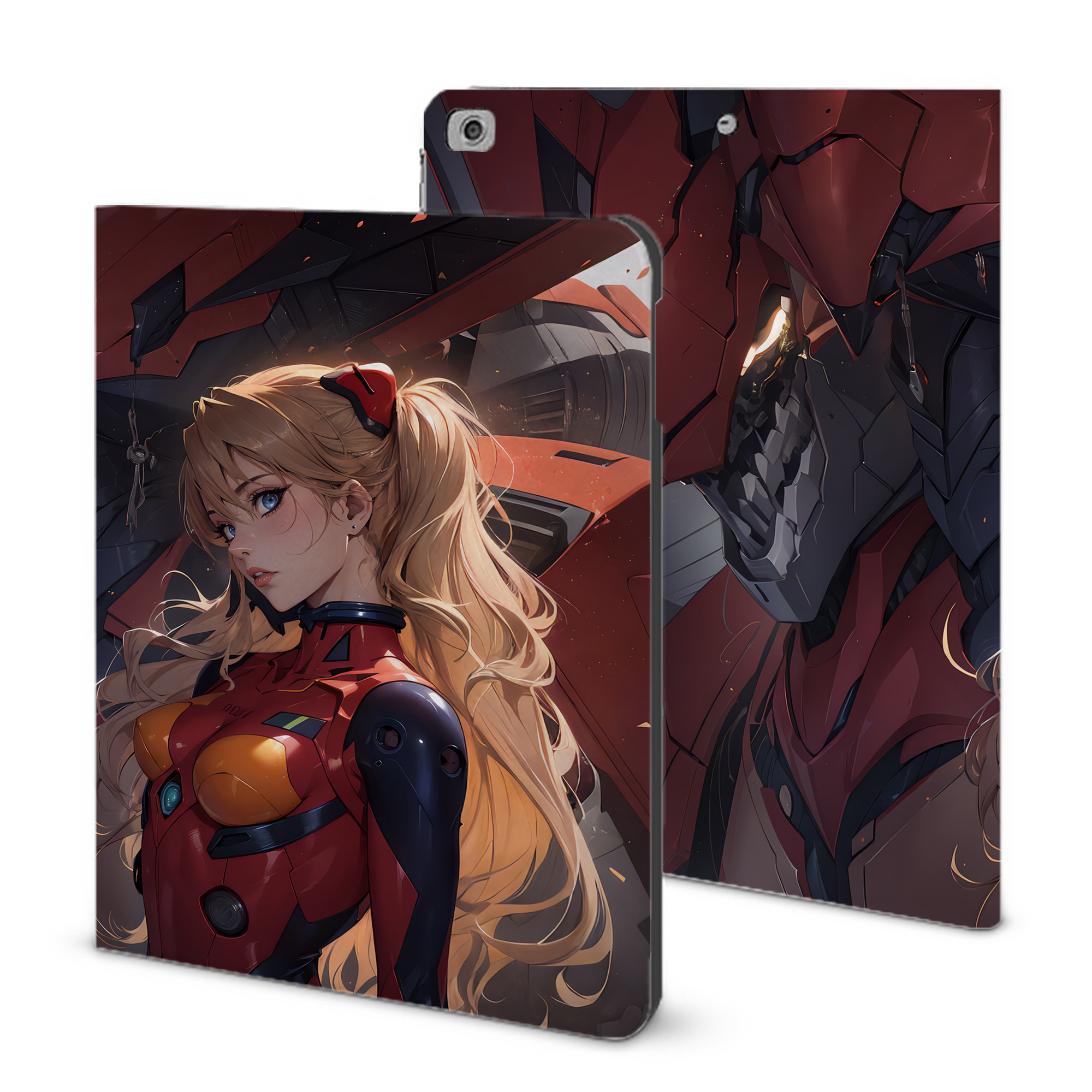 （画像用） EVA 新世紀エヴァンゲリオン IPad ケース ブック型 PUレザー TPU 耐衝撃 軽量 薄型 ペン収納なし 全面保護 IPad 各モデル対応